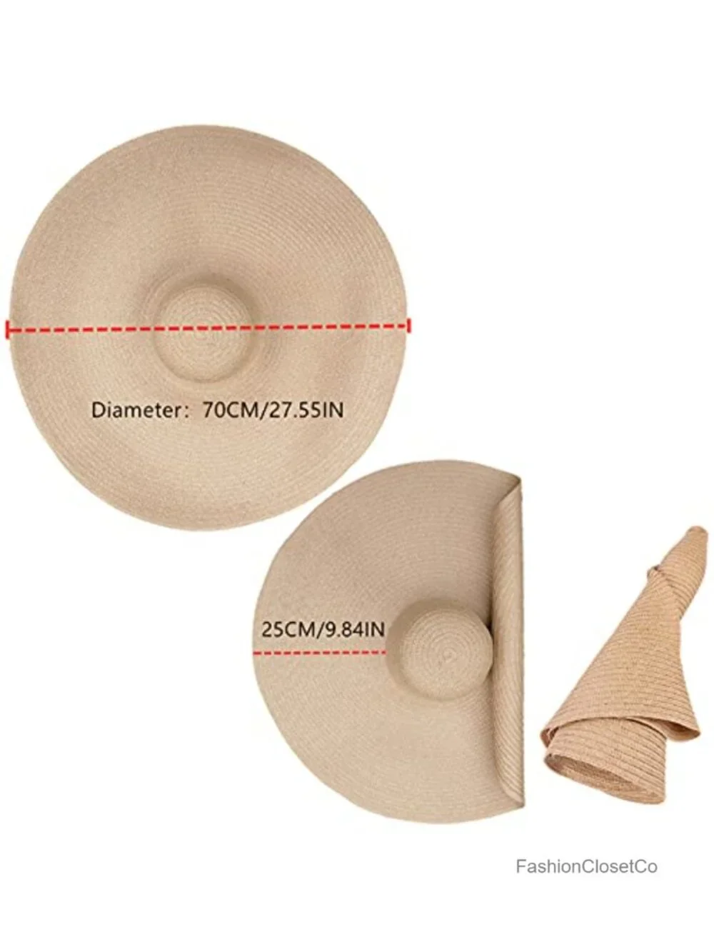 Oversized Straw Sun Hat Wide Brim Floppy Roll Up Foldable Beach Visor Hat